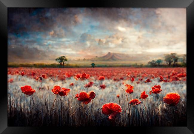 A Poppy Field Framed Print by Picture Wizard