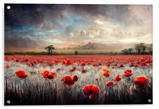 A Poppy Field Acrylic by Picture Wizard