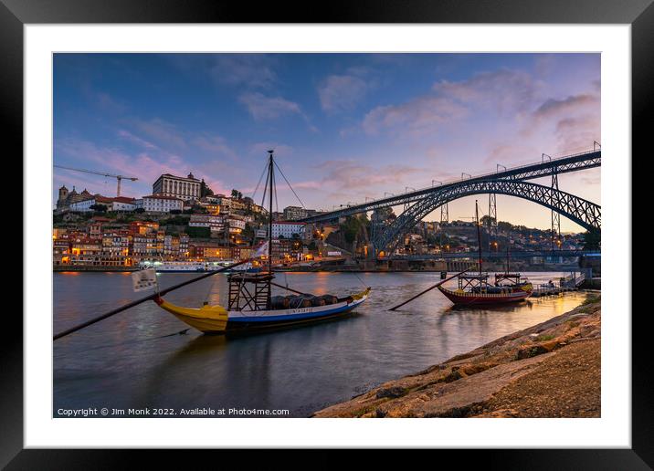 Banks of the Douro river in Porto Framed Mounted Print by Jim Monk