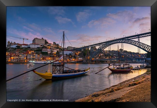 Banks of the Douro river in Porto Framed Print by Jim Monk