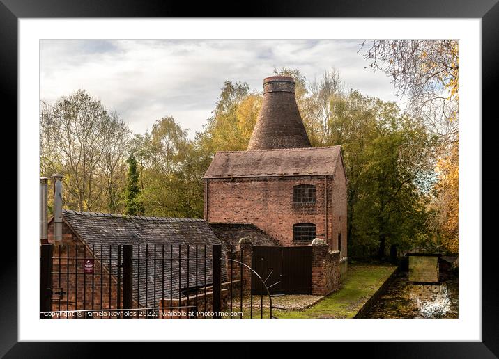 Bottle Kiln with Canal at Coalport China Museum Sh Framed Mounted Print by Pamela Reynolds