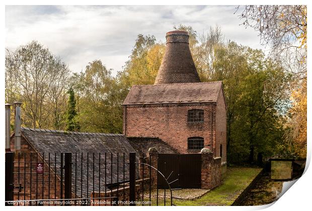 Bottle Kiln with Canal at Coalport China Museum Sh Print by Pamela Reynolds