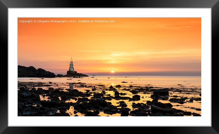 Athopol Lighthouse Sunrise Framed Mounted Print by DiFigiano Photography