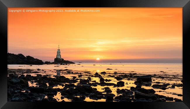 Athopol Lighthouse Sunrise Framed Print by DiFigiano Photography