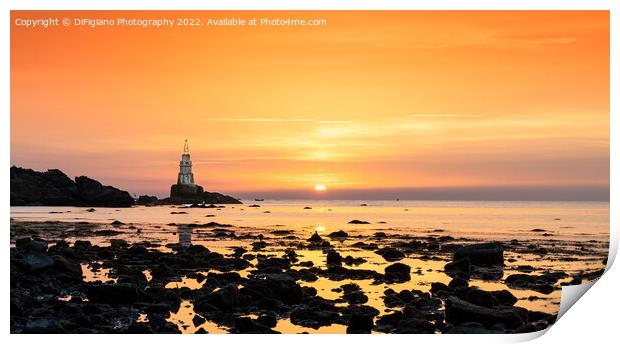 Athopol Lighthouse Sunrise Print by DiFigiano Photography