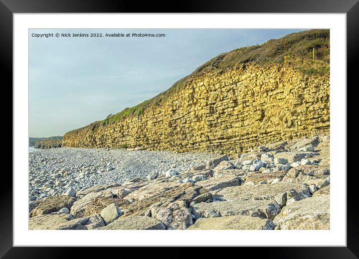 Llantwit Major Beach and Cliffs Glamorgan Coast Framed Mounted Print by Nick Jenkins
