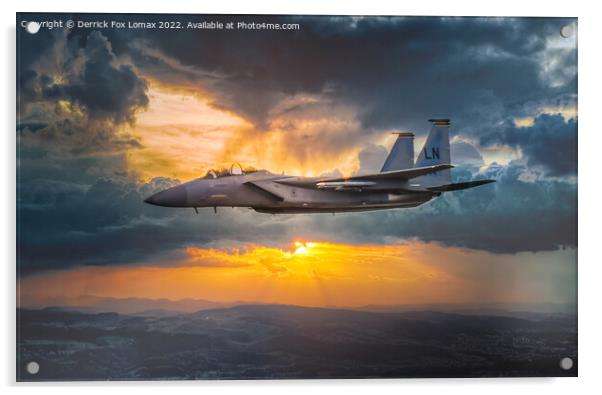 F15 Fighter jet Acrylic by Derrick Fox Lomax