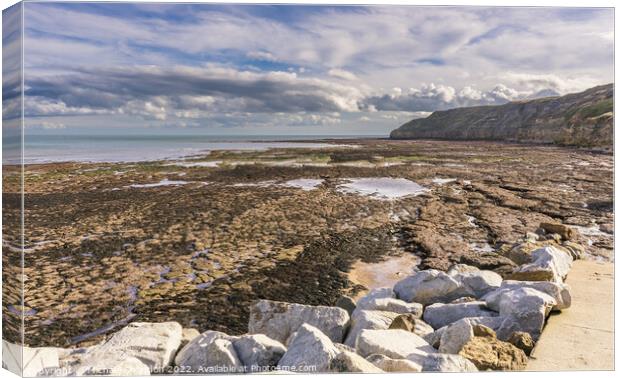 Scarborough South Bay looking towards White Nab Canvas Print by Michael Shannon