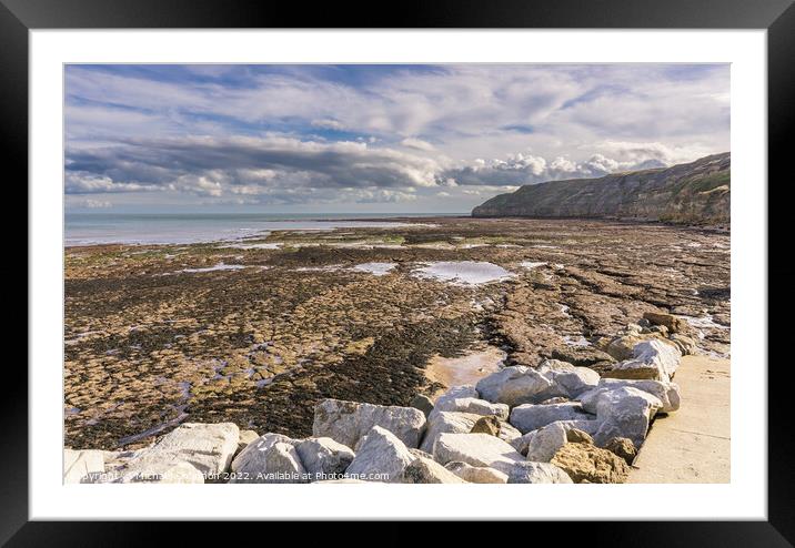 Scarborough South Bay looking towards White Nab Framed Mounted Print by Michael Shannon