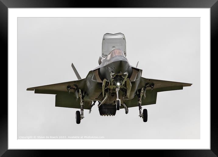Lockheed Martin Hovering prior to landing. Framed Mounted Print by Steve de Roeck