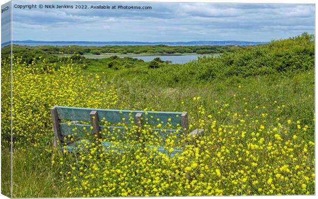 Looking Down onto Kenfig Pool South Wales Canvas Print by Nick Jenkins