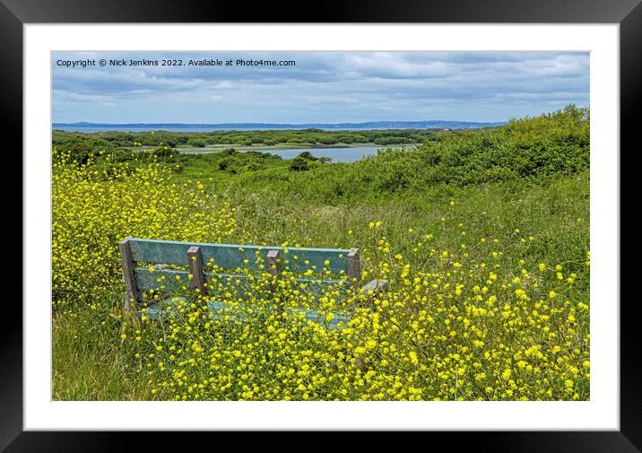Looking Down onto Kenfig Pool South Wales Framed Mounted Print by Nick Jenkins