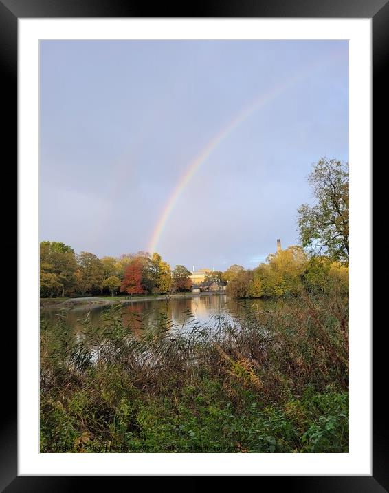 Rainbow over Leazes Park Framed Mounted Print by Richard Fairbairn