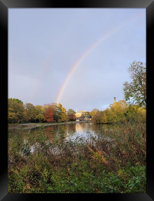 Rainbow over Leazes Park Framed Print by Richard Fairbairn