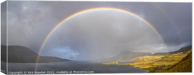 Rainbow Over Ardvreck Castle  Canvas Print by Rick Bowden