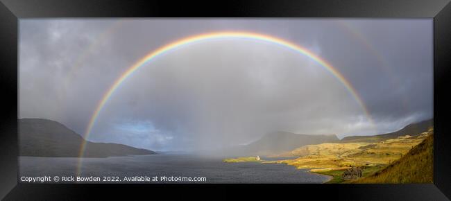 Rainbow Over Ardvreck Castle  Framed Print by Rick Bowden