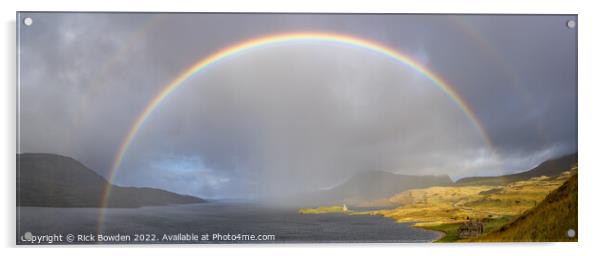 Rainbow Over Ardvreck Castle  Acrylic by Rick Bowden