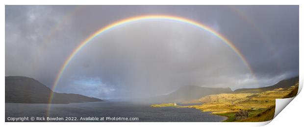 Rainbow Over Ardvreck Castle  Print by Rick Bowden