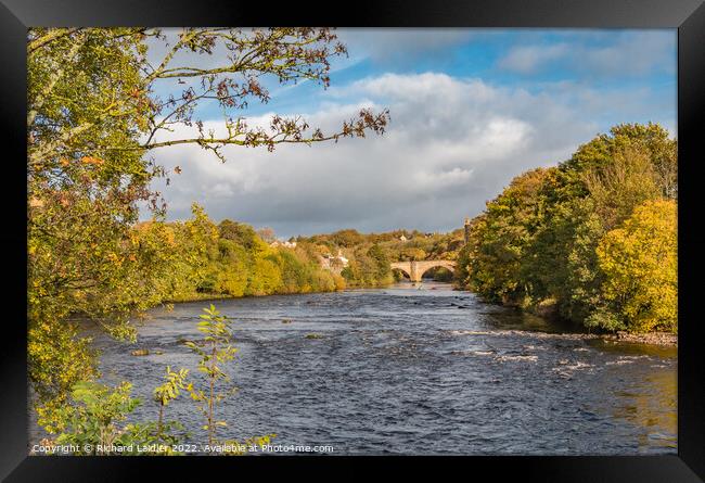 Autumn on the River Tees at Barnard Castle, Teesdale Framed Print by Richard Laidler