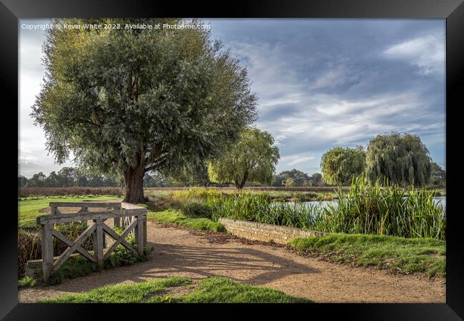 Circular walk around Bushy Park ponds Framed Print by Kevin White