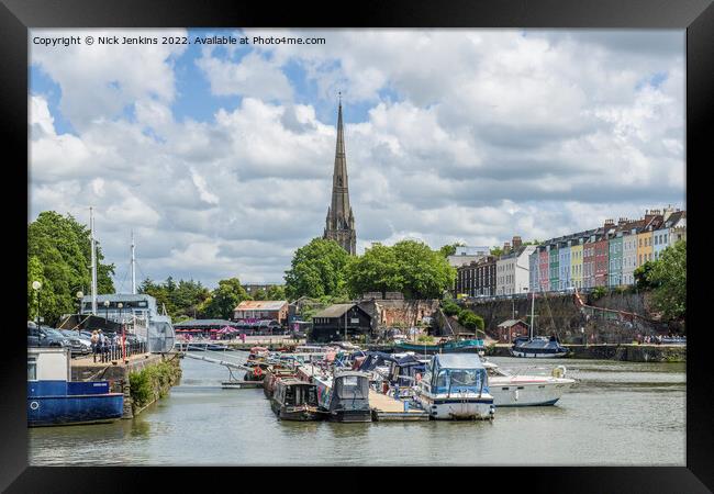 St Mary Redcliffe Bristol Floating Harbour  Framed Print by Nick Jenkins