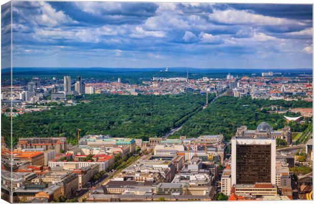 Berlin City Centre Aerial View In Germany Canvas Print by Artur Bogacki