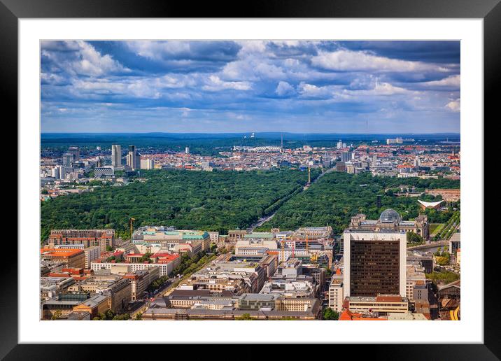 Berlin City Centre Aerial View In Germany Framed Mounted Print by Artur Bogacki