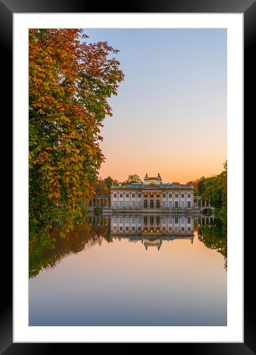 Lazienki Park In Warsaw At Pastel Twilight Framed Mounted Print by Artur Bogacki