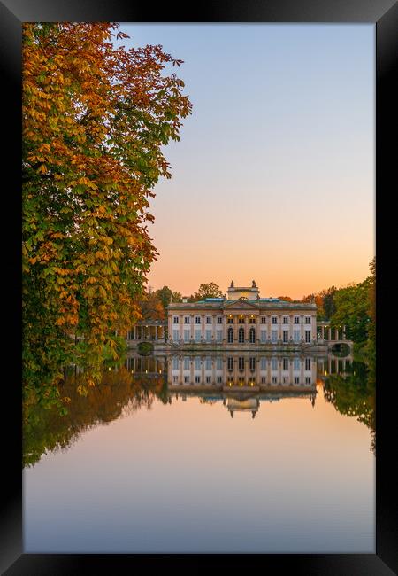 Lazienki Park In Warsaw At Pastel Twilight Framed Print by Artur Bogacki