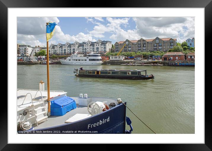 Bristol Floating Harbour with boat traffic  Framed Mounted Print by Nick Jenkins