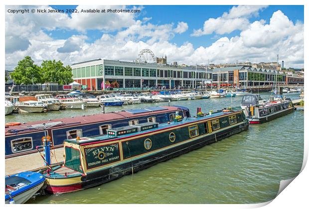 Bristol Floating Harbour Moored Boats  Print by Nick Jenkins