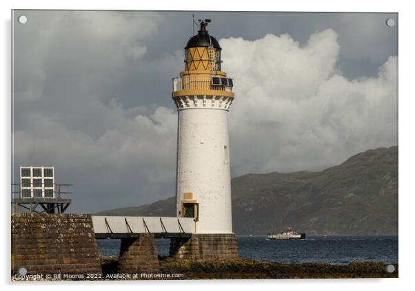 Rubha nan Gall (Tobermory Lighthouse Acrylic by Bill Moores