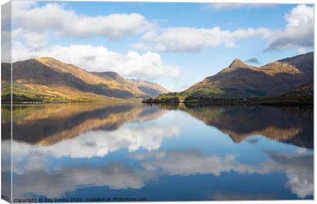 Pap of Glencoe reflections Canvas Print by Kay Roxby