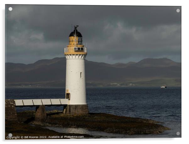 Rubha nan Gall lighthouse Acrylic by Bill Moores