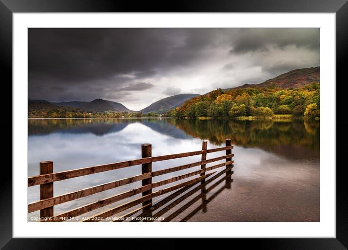 Grasmere lake with autumn colours 829  Framed Mounted Print by PHILIP CHALK