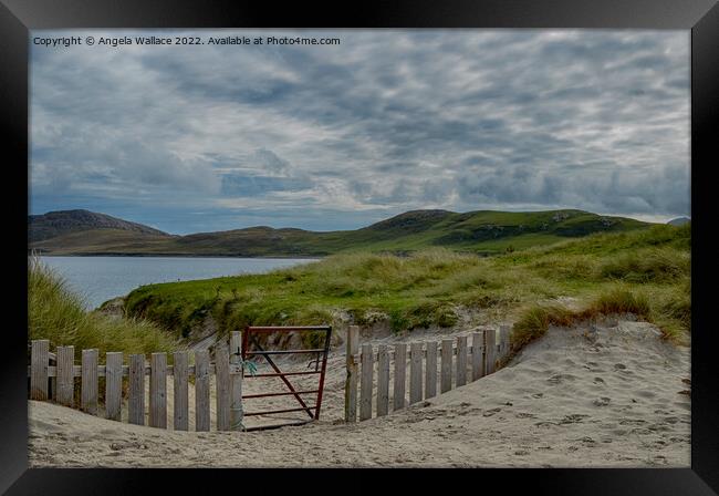 The Gate Vatersay Beach 1 Framed Print by Angela Wallace