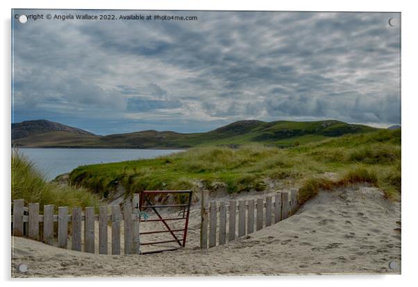 The Gate Vatersay Beach 1 Acrylic by Angela Wallace