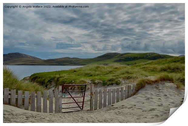 The Gate Vatersay Beach 1 Print by Angela Wallace