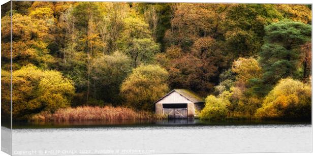 Rydal water boathouse in the lake district 831  Canvas Print by PHILIP CHALK