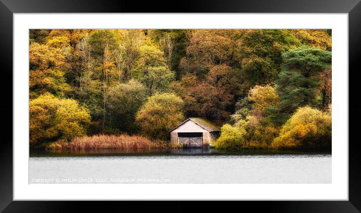 Rydal water boathouse in the lake district 831  Framed Mounted Print by PHILIP CHALK