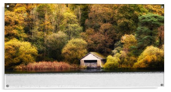 Rydal water boathouse in the lake district 831  Acrylic by PHILIP CHALK