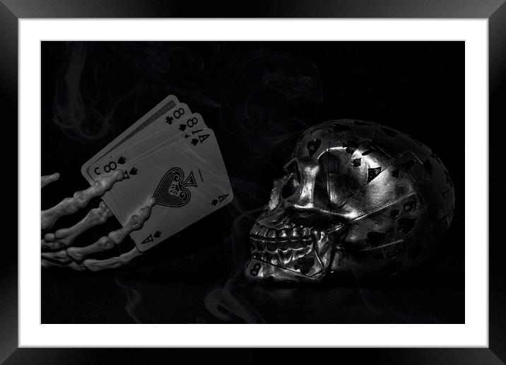 Dead Man's Hand B&W Framed Mounted Print by Steve Purnell