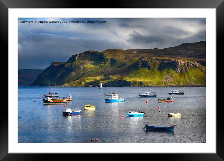 The Harbour at Portree Framed Mounted Print by Angela Wallace