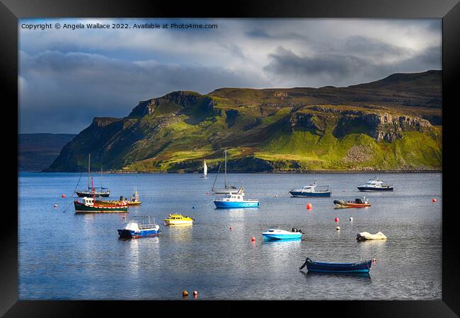 The Harbour at Portree Framed Print by Angela Wallace
