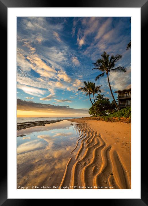 Kauai Beach Sunrise Framed Mounted Print by Pierre Leclerc Photography