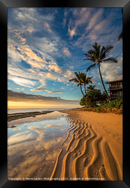 Kauai Beach Sunrise Framed Print by Pierre Leclerc Photography
