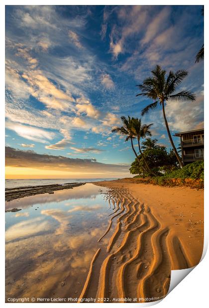 Kauai Beach Sunrise Print by Pierre Leclerc Photography