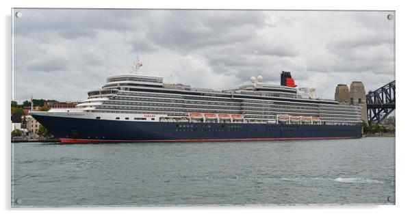 Queen Elizabeth cruise ship at Sydney Acrylic by Allan Durward Photography