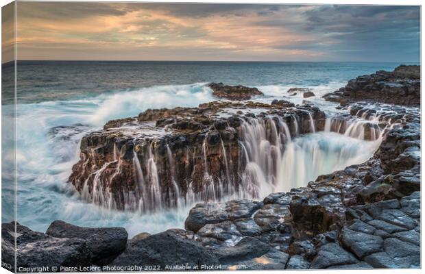 Waves crashing onto the reef Canvas Print by Pierre Leclerc Photography
