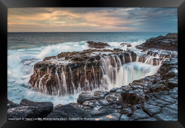 Waves crashing onto the reef Framed Print by Pierre Leclerc Photography